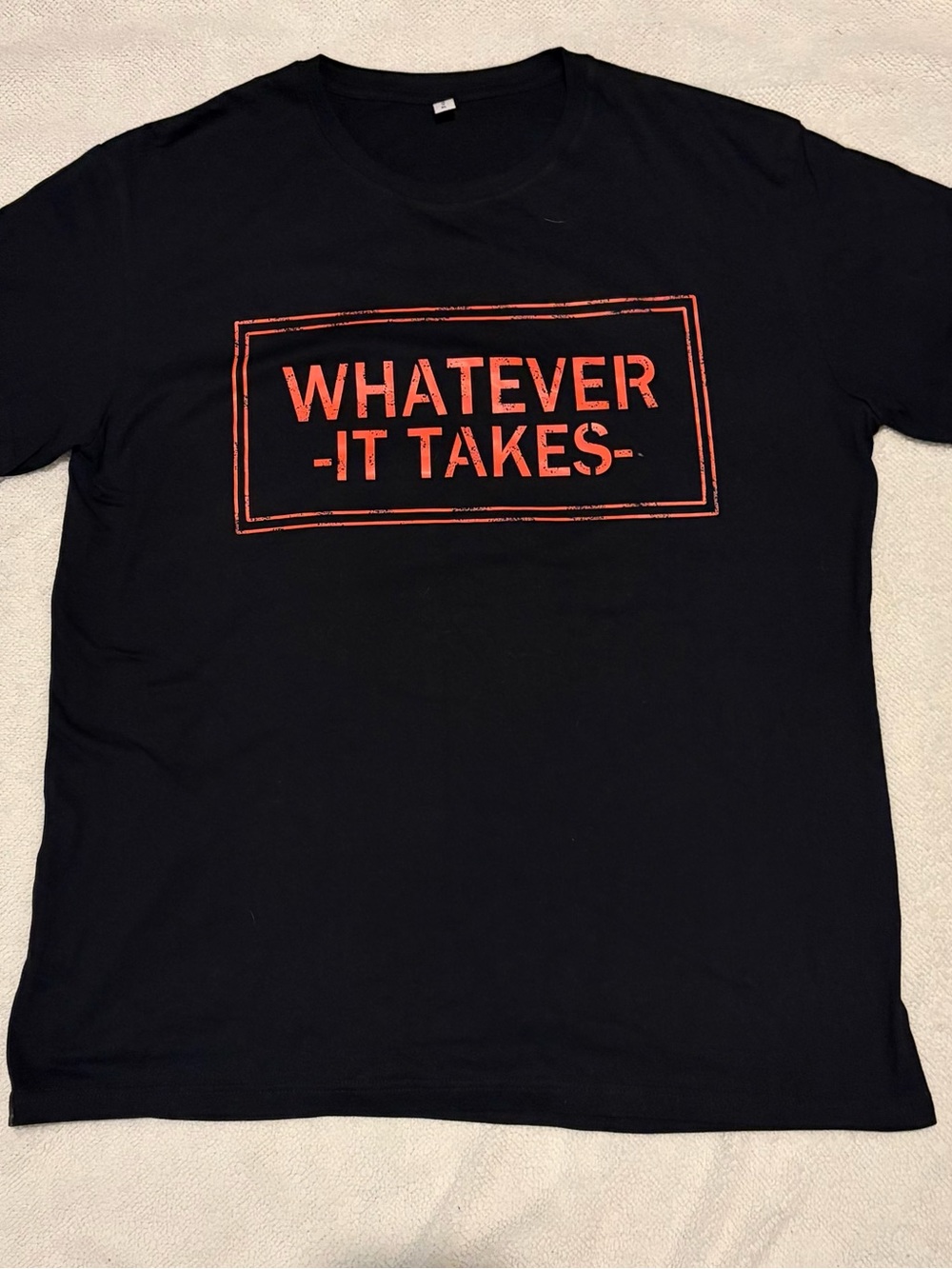 Men's Black Graphic Tee with Red "WHATEVER IT TAKES" Print